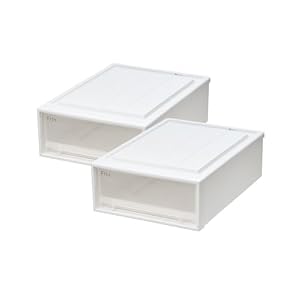 【通販限定2個セット】天馬 収納ボックス フィッツケース クローゼット 幅39×奥行53×高さ18cm 収納ケース たわみにくい 衣装ケース 日本製 再生材配合 サステナブル 【色 ホワイトクリア】 【53-39S】