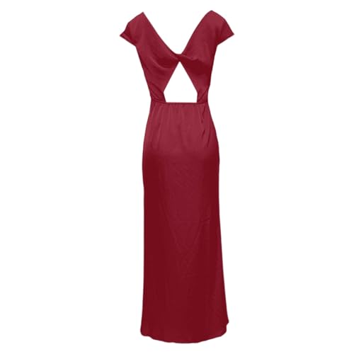 Robe en satin fluide col V pour sublimer votre silhouette