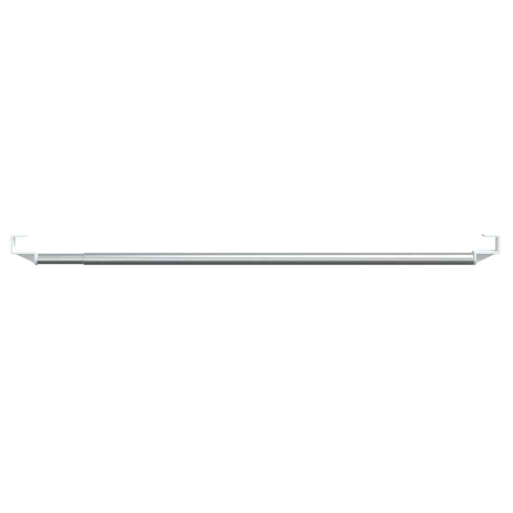 Lot de 2 tringles à rideaux réglables en aluminium - 60-105 cm - Blanc et argenté - Tringles à rideaux télescopiques avec pince pour décoration de fenêtre et brise-vue - Pour salon, chambre à
