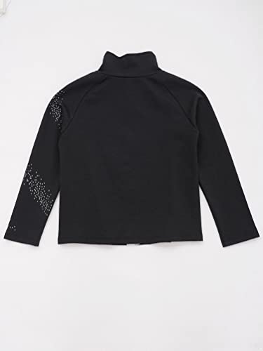 Aislor Girls Kids Ice Skating Suit Figure Skating Jacket Outerwear With Practice Leggings Ice Skating Pants Training Costume Black 8 Years #TOP5