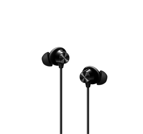 Image of Bluetooth Earphones Compatible with Oneplus 45dB Hybrid Noise Cancellation | 12.4mm Dynamic Drivers | IP55 Water Resistant | 28H Battery | Fast Charging Neckband | Booming Black