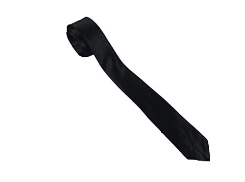CB4 Accessories Plain Black Skinny Necktie For Men - Image 3