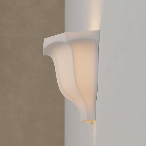Aplique de pared LED blanco con diseño nórdico estriado e iluminación doble 4