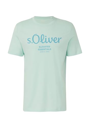s.Oliver Herren T-Shirt mit Logo-Print – aus Baumwolle, Regular Fit, Rundhals – Ansicht 4