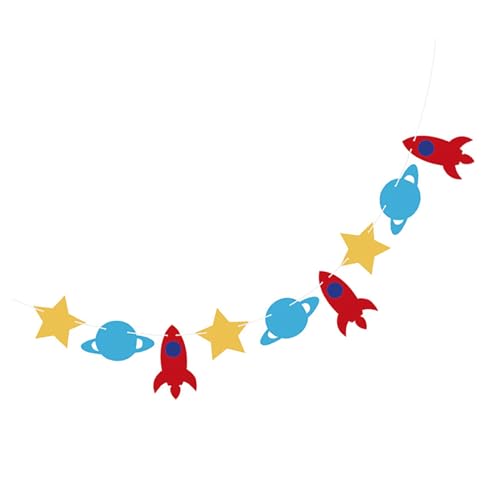 Cabilock Banderines Colgantes para Fiestas de Cumpleaños Ñiño Guirnalda Decorativa de Estrellas y Espaciales Adorno Colgante para Habitación Infantil Decoración Temática Astronómica