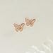 Meissa Sterling Silver Stud Earrings for Women Butterfly Stud Earring Dainty Handmade Hypoallergenic Earring (Rose Gold)