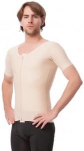 Compression Vest with short sleeves and center zipper - LG 42-46 Black