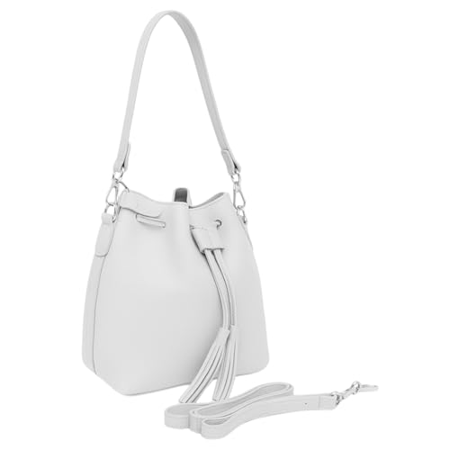 Bolsa Tote Feminina transversal em Couro Sintético com, Alça de Ombro Ajustável, Design Minimalista Willibags (GELO)