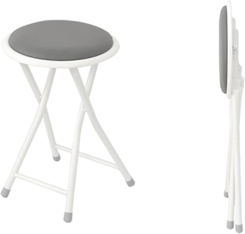 Tabouret de bar léger portable avec assise grise XJBTBA facile à transporter