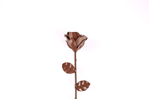 Forging Art Bcn® Ewige Rose aus Schmiedeeisen - Handgeschmiedet - Geschenk zum Muttertag, Valentinstag, Hochzeitstag, Eiserne Hochzeit (Braun) – Bild 3