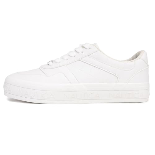 Image of Nautica Platform Sneakers for Womens Fashion Trendy Shoes White Casual Sneaker Thick Sole Everyday Walking Shoes