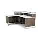 NBF Modern Reception Desk with Counter, Front Desk, Retail Checkout Counter, L Shaped, Office, Lobby, Salon, Store, Curved, 79