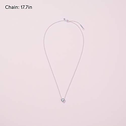 Pandora Jewelry Elevated Heart Cubic Zirconia Necklace In Sterling Silver, 17.7", No Box #TOP5