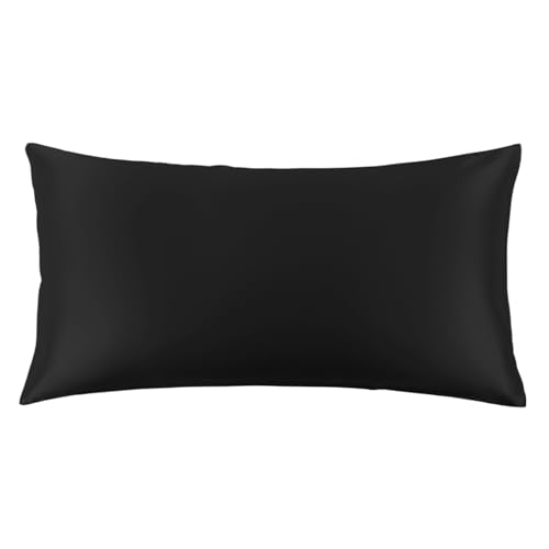 Image of THXSILK Set of 2 100% Mulberry Silk Pillowcase for Hair and Skin Health, 22 Momme Soft and Smooth Pillowcases with Hidden Zipper, Both Sides Premium Pure Silk, California King 20 inchx40 inch, Black