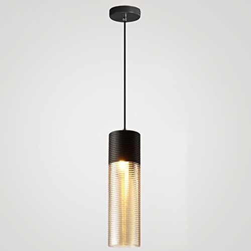 Lamp plafonnier suspendu moderne en verre noir 1 lumière 4 pouces pour bureau et loft