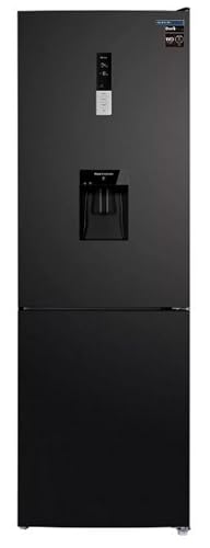 INFINITON Frigorifico Combi FGC-A185ND, 315 Litros, 185 cm de Altura, Ancho de 60 cm, Inverter, Dispensador de Agua con 2L de Capacidad, D, Dark Inox