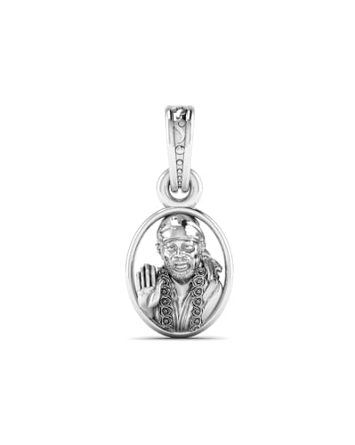 Pendentif Sai Baba argent sterling 925 Mtrolls ciselé main