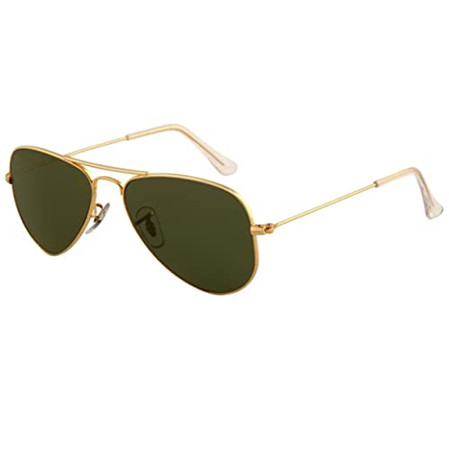 Image of Louis Kouros Armstoner Aviator Classic Trendy 3026 sunglasses | Mirror Lens | 400 UV Protected | For Men's Women's | Medium | 62mm Lens Width