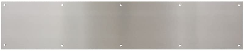 Plaque en nickel satiné de 15,2 x 76,2 cm pour protection de porte et finition en métal