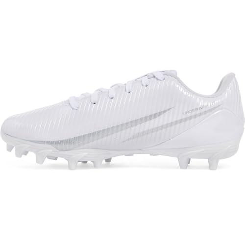 Under Armour Boys' Blur Select JR Football Cleats, (104) White/Metallic Silver/Metallic Silver, 2, US