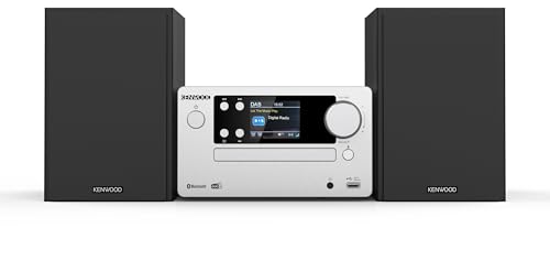 Microcadena HiFi Kenwood M-725DAB-S con CD, USB, Dab+ y Bluetooth Audio-Streaming. Color: Plata - Mini Equipo de Musica para casa