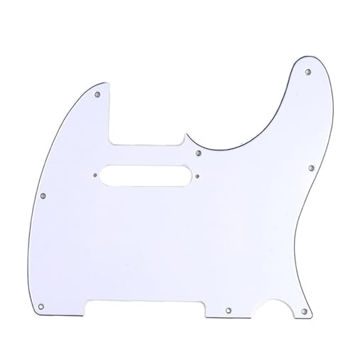 ピックガード TLシングルホールエレキギターピックガードカラーフロントカバー左利き/右利きに適しています(White R)