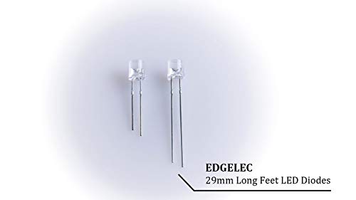Image of 100pcs 5mm RGB Tri-Color (Red Green Blue Multicolor) 4Pin LED Diodes Common Cathode Diffused Round Lens 29mm Long Lead +300pcs Resistors (for DC 6-12V) Included,Light Emitting Diodes