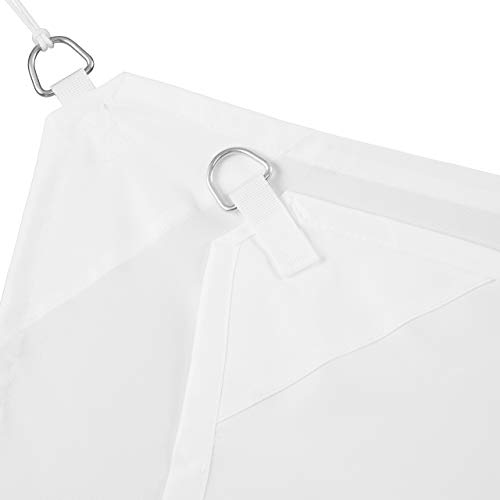 Voile d'ombrage imperméable blanc avec angles renforcés pour extérieur - 7