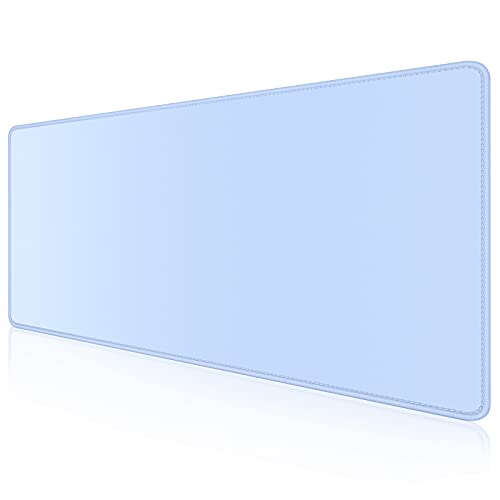 Dapesuom Large Mouse Pad, Extended Gaming Mouse Pad with Stitched Edges, Waterproof Desk Pads with Non-Slip Base, Computer Keyboard Pad, Big Mouse Mat for Laptop, Office, 23.6 x 11.8 in, Sky Blue