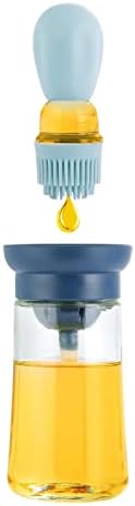 Pincel e Dispensador de Azeite | 2 em 1 garrafa dispensadora de azeite de vidro,Frasco dispensador de óleo medidor conta-gotas de silicone, ferramenta de cozimento de cozinha para cozinhar Erzu