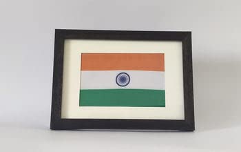 Image of Indic Inspirations India flag frame, Desktop Frame (A5), Wall Frame, National flag of India, Tiranga Flag Wall Frame, Polyester Bharat Flag, Easy to Maintain