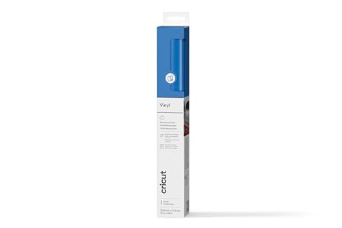 Cricut Vinilo Adhesivo Permanente Azul Medio Brillante | 1 Lámina | 30,5 cm x 1,2 m | Vinilo para Máquinas de Corte