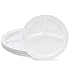 Lot de 4 assiettes à 3 compartiments en mélamine blanche pour adultes 25,4 cm