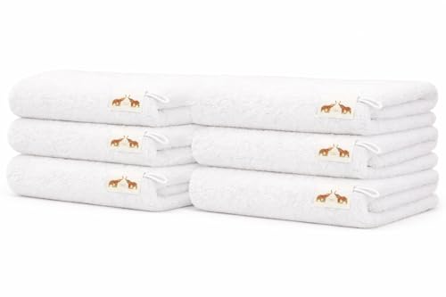 Mango Gifts Luxury White Hand Towels Set of 6 –