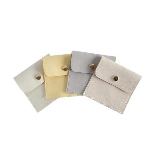 Bolsas embalaje para joyería en gamuza microfibra negra con broche premium 3