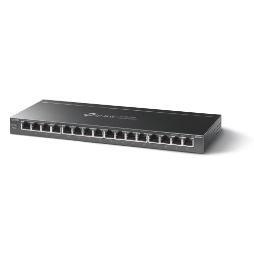 TP-Link TL-SG116P Switch Gigabit 16 Porte con 16 PoE+, 30W per Porta PoE, 120W Totali, 802.3af/at, Isolamento, Cassa in Metallo, Plug&Play, Silenzioso