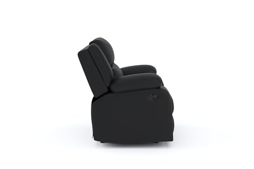 Image of Amazon Brand - Solimo AeroEase Leatherette | Single Seater Sofa Recliner | Manual Recliner (Leatherette Black)