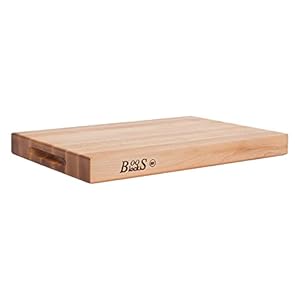 John Boos Maple Wood Reversible Cutting Board for Kitchen Prep, 18 x 12 Inches, 1.75 Inches Thick Edge Grain Rectangular Charcuterie Boos Block