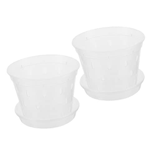 TOGEVAL 2juegos Transparentes De Plástico para con Saucers De con Orificios De Drenaje para Crecimiento De Interiores y Exteriores