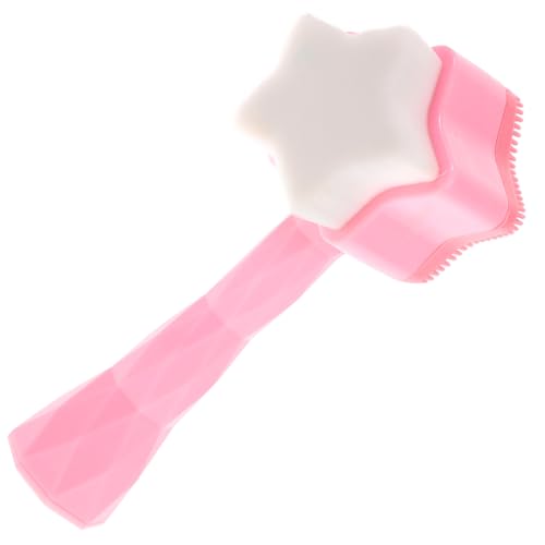 BAZEITFLOW Cepillo Facial Manual de Doble Cara para Cuidado y Masaje Ligero y Portátil para Limpieza Facial Suave Casa y Viaje Color Rosa