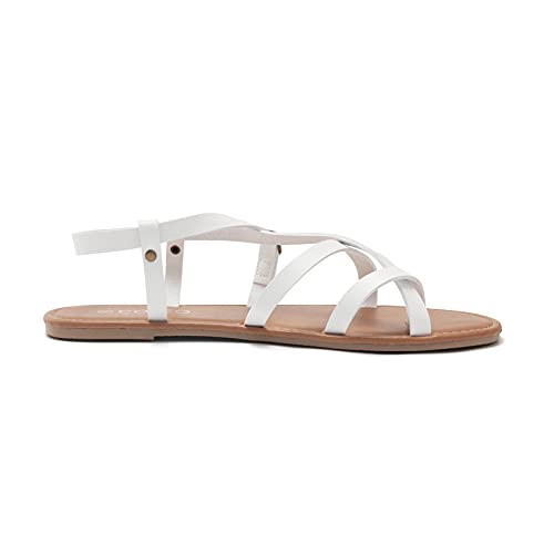 Image of Colgo Women's Summer Strappy Flat Sandals, Adjustable Casual Fisherman Sandal with Open Toe Slingback Gladiator Sandals