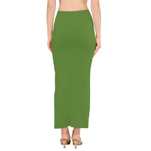Image of DESI GIRL Cotton Lycra Stretchable Saree Shapewear Petticoat with Drawstring for Women | Fishcut Saree Petticoat with Side Slit for Easy Movement | Saree Shaper | Long inskirt