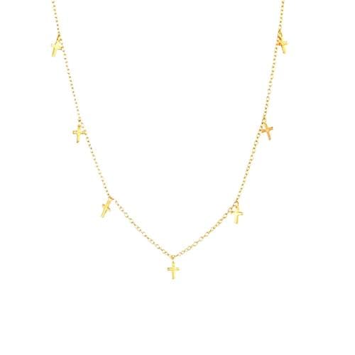Bijoux femmes collier chaîne pendentif croix perles 2.0mm tendance
