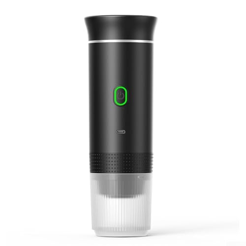 Snowchecking Cafetera portátil 3 en 1 con USB-C para viajes, RV, senderismo, oficina, autocalentamiento, presión de 20 bares, batería de 7500 mAh (negro)