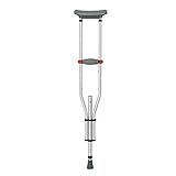  Muletas axilares de aluminio para perros adultos Soporte quirúrgico de altura ajustable para hombres, mujeres y adolescentes Ligero y duradero con asas ergonómicas y espuma para axilas Happy Life