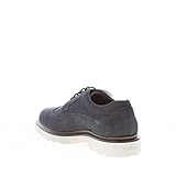 Collezione: Primavera-Estate Hogan Uomo H393 Scarpa Derby in Pelle Blu con Coda di Rondine e Medallion Toe. Suola Gomma Color Blu Size 40 EU (UK 6.5)