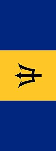 Drapeau Barbade vertical de 6m² au format portrait mesurant 400x150cm - 2