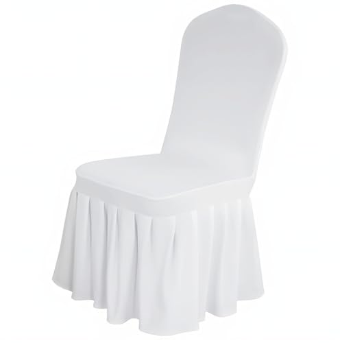 Housses de chaise plissées élasthanne blanc lot banquet mariage hôtel décoration fête