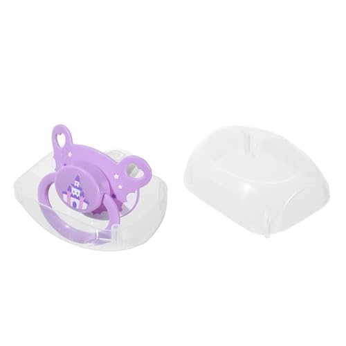 Image of Landofgenie Adult Sized Pacifier Large Handle Large Shield Cute Print Paci Purple