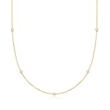 Ross-Simons 0.33 ct. t.w. Lab-Grown Diamond Station Necklace in 18kt Gold Over Sterling. 18 inches